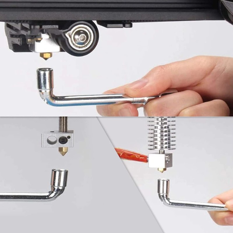 ALMOCN 4PCS 3D Printer Nozzle Wrench 6mm 7mm L-Shaped Hexagonal