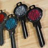 5 Key Set Zebra Epoxy Nickel Plated House Keys Compatible