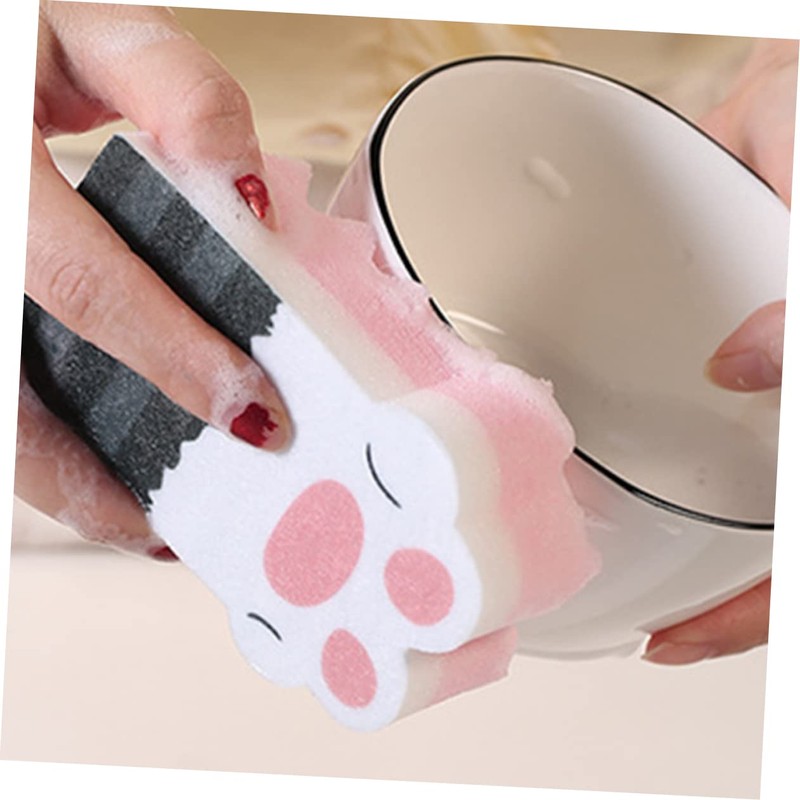 Beavorty 2sets Kitchen Cleaning Tool Scrubbing Sponge Brush Non-Abrasive Durable