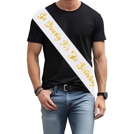 Diartpaint Go Shawty It’s Ya Birthday Sash, White Gold Hip Hop Rap Theme Birthday Sash Decorations, Funny Bday Accessories Sash Decor Supplies