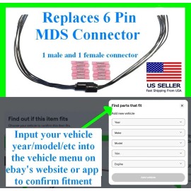 fits Dodge Chrysler 5.7L 6.4L Hemi MDS 6 Pin Connector Plug Wiring Harness Wires