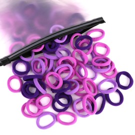 Zingso Baby Hair Scrunchies Girls 100 Pieces Mini Soft Nylon Hair Bows Hair Bands Girls Children Hair Scrunchies Girls Hair Ties Small Hair Bobbles for Small Girls Ample Choice of Colours