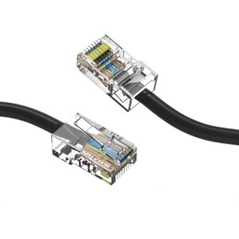 FireFold Cat5e Ethernet Patch Cable Black 20ft with Gold Plated RJ45 Connectors – 350 MHz High Performance Patch Cord – 4 UTP 24 AWG Stranded Copper Pure Conductors with PVC Jacket