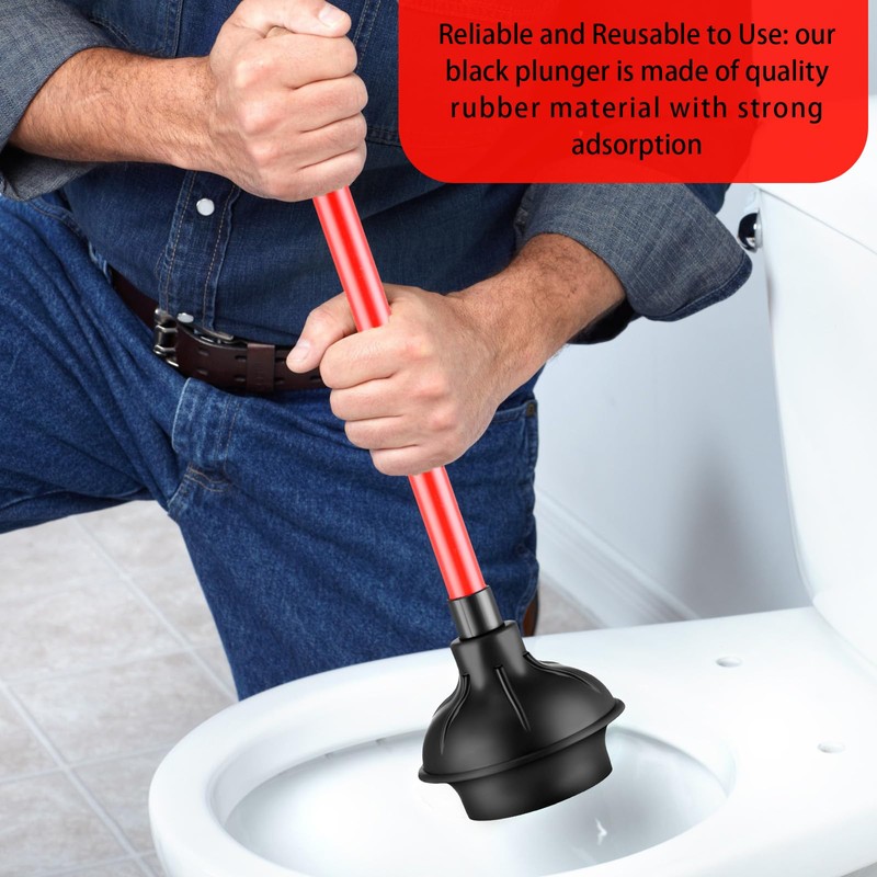 Domensi 6 Pcs Toilet Plunger Bulk Heavy Duty Rubber Plug
