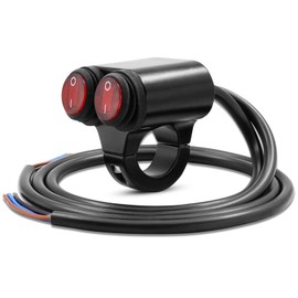 YnGia Waterproof 22mm Motorcycle Handlebar Switch Universal 7/8″ Double Control Button Switch Motorcycle Handlebar Headlight Spotlight Brake Fog Lights Dual Push Button Switch