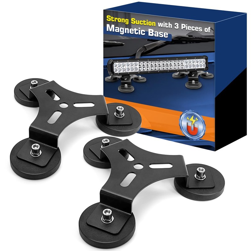 WFPOWER 2 Pack Powerful Magnet Base for LED Light bar,