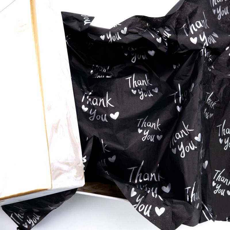 MR FIVE 40 Sheets Large Size Black with Silver Thank