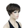 Lydell Short Straight Fluffy Full Synthetic Wigs with Bangs for