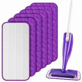 UMAYCOOL Reusable Mop Refill Pads for Flash Powermop, 6 PCS Mop Pads Machine Washable Microfiber Replacement Pads for Wet Dry Floor Cleaning Hardwood Laminate Floor