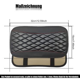 Norhogo Car Armrest Cushion Leather Waterproof Car Centre Consoles Armrest Car Cushion Armrest Pad Cover for Most Cars, Vans and SUVs Black