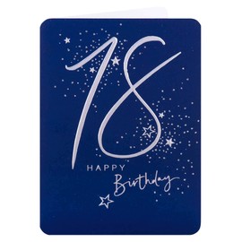 Clintons: Silver Star Large 18,18th Birthday Card for him, 18th Milestone Birthday Greetings Card, 184x133mm, multi-color