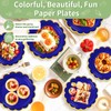 LIKAJON 50 Pcs Royal Blue Paper Plates, 25 Pcs 9"