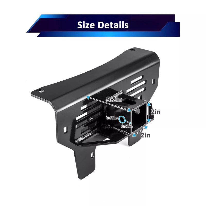 RI For 16-21 Honda Pioneer 1000 1000-5 2" Front Receiver