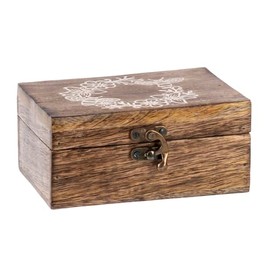 Ganz Decorative Rectangular Hinged Keepsake Box 3 x 6 Inch Wood Floral Bee Wreath