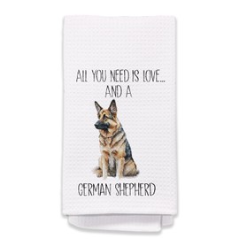 Yomisex German Shepherd Kitchen Towels Gifts for Women, German Shepherd Decor Hand Towels for Bathroom Dish Towels Tea Towel for Kitchen, 16x24 Inches