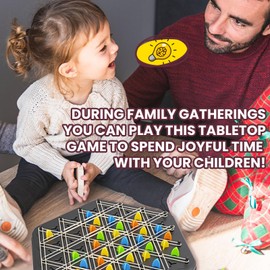 titioffice Triggle Game Large, Chains Triangle Chess Game Elastic Band Chains Board Game Table Game Funny Interactive Logic Game for Children Adults Families 2-4 People