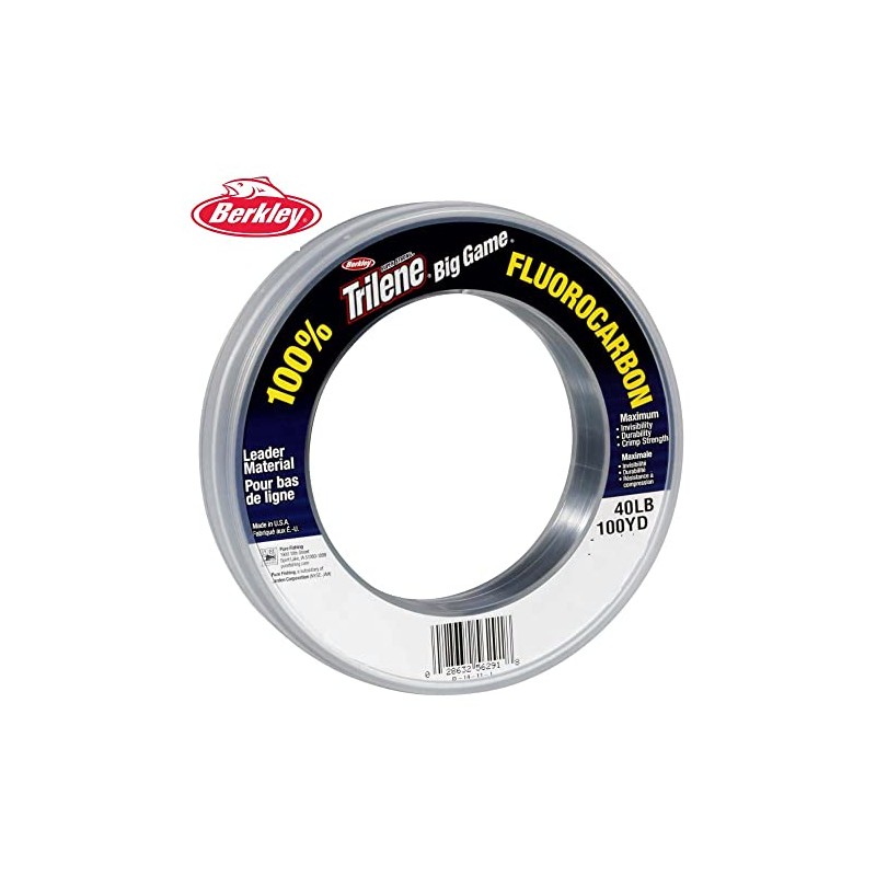 Berkley Big Game Fluorocarbon Leader Line Clear 25 lb, 90m