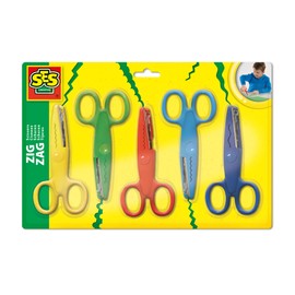 SES Creative 00839 Zigzag Scissors, Yellow, Red, Green, Light Blue
