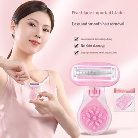 Heatunk Compact 3-Blade Mini Travel Razor Kit for Women - Smooth Shaving Essentials with Refills and Travel Case (Pink)