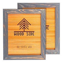 8.5 x 11 Wooden Rustic Picture Frames, Set of 2 for Diploma Documents and Certificates Wall Mount and Desktop - Natural Wood Photo Frame, Grey