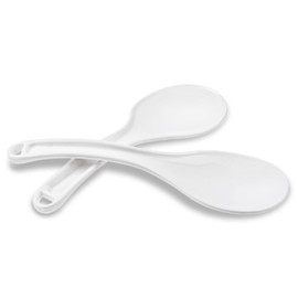 Giantree 2 Pcs Plastic Rice Paddle, White Rice Spoon Non-Stick Rice Spoon Scooper Rice Cooker Spoon Spatula