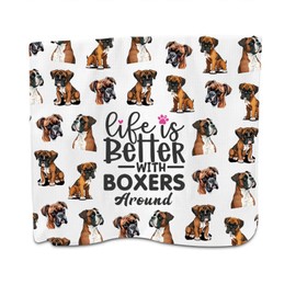 PXTIDY Boxer Dog Kitchen Towel Life is Better with Boxers Around Pets Boxer Dish Towel for Pet Lovers Boxer Dog Owner Gifts