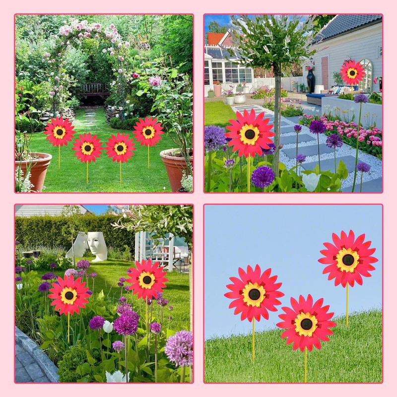 nalaina Windmill Zaguruma Sunflower Windmill, 11.0 inches (28 cm), PVC,