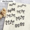 Bow Nail Charms 16Pcs 3D Silver Alloy Nail Charms for
