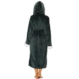 ccko Plush Robes For Women, Fleece Fuzzy Womens Robe,Soft Warm Women's Bathrobe with Hood for Bath Spa Shower House