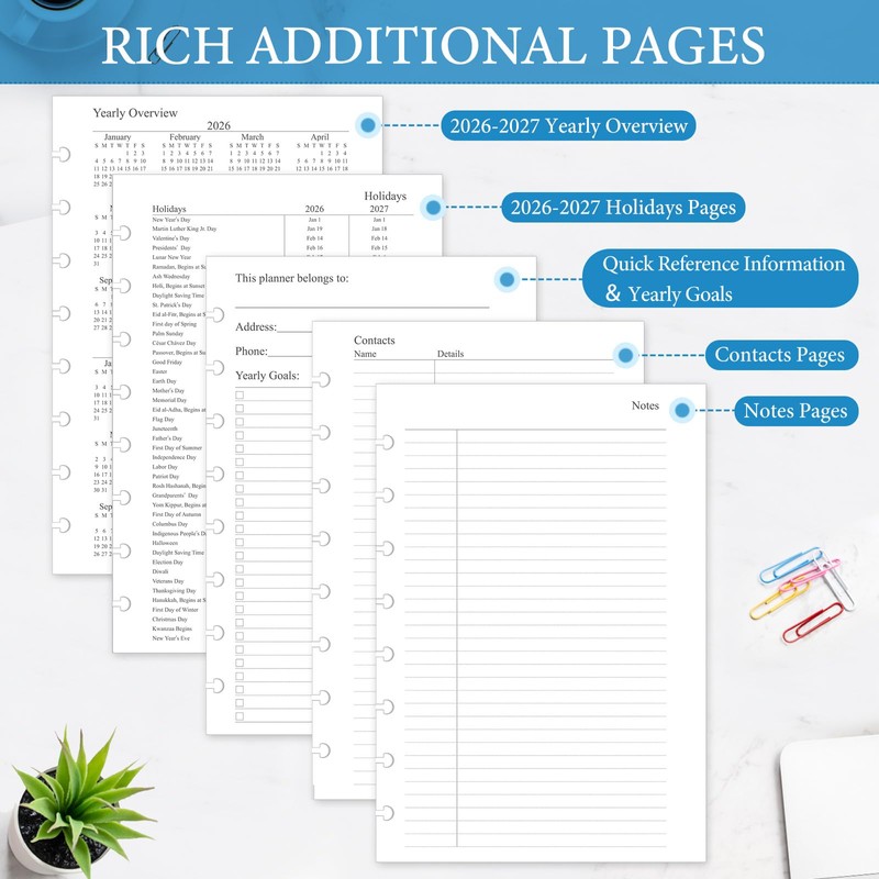 2025 Monthly Planner Refill - 12 Calendars With Tabs for