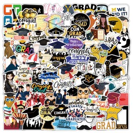 XZENTIRA 104 PCS Graduation Stickers, Class of 2025 Stickers Vinyl Waterproof College Stickers for Graduation Decorations, Graduation Party Favor, 2025 Graduation Decals for Water Bottle, Laptop