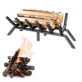 taiheis 17’’ Fireplace Grate，1Pack Fireplace Log Grate with 6 Support Legs，Black Heavy Duty Solid Steel Fireplace Log Holder for Backyards Courtyards Terraces Fireplaces