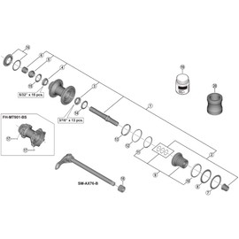 Shimano FH-MT901-B Y3FP98020 Repair Parts Left Ball Push & Dust Cat