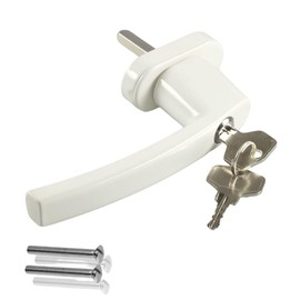 Stahlia Abschließbare Fenstergriffe Aluminium (4 Stück) Weiß Druckknöpfe Balkontürgriff Fenstersicherung Fensterbeschläge Fensterschloss