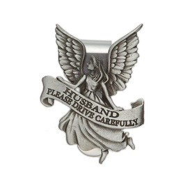 Extel Pewter Husband Please Drive Carefully Angel Sun Visor Clip for Husband Car Truck