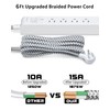6Ft Power Strip Surge Protector, Flat Extension Cord - Outlet