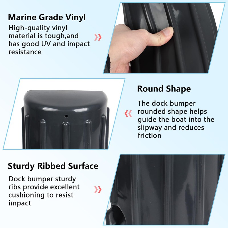 BALAVA Dock Bumpers 2 Pack,Dock Fenders Bumper,Marine Dock Bumpers,Inflatable Dock