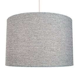 Modern and Sleek 30cm Light Charcoal Grey Linen Fabric Drum Lamp Shade 60w Maximum | for Table Lamp or Pendant Rose by Happy Homewares