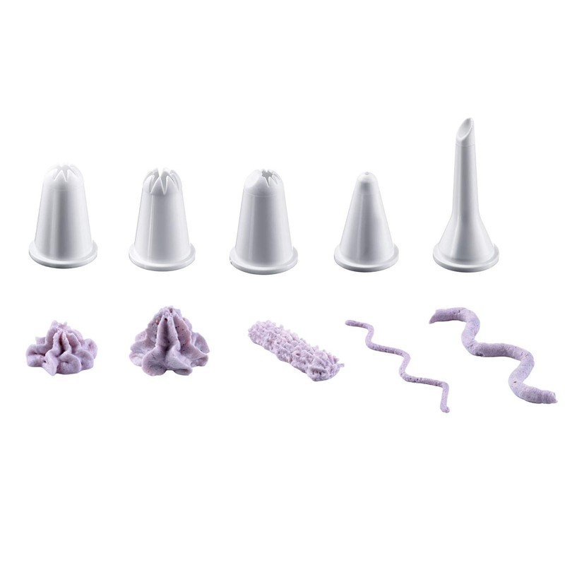 Westmark Spritzbeutel-Set/Dressiersack, Mit Adapter und 5 Tüllen, 7-tlg., Länge: 28