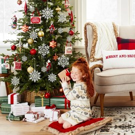 Pack of 36 Glitter Christmas Tree Decorations Snowflakes Snowflakes Pendant Tree Decoration Snowflakes Snowflakes for Hanging Snowflakes Decoration for Christmas Tree Decorations