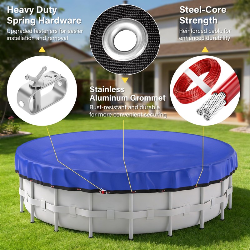 REGMICS Round Swimming Pool Cover for 28 ft Above Ground