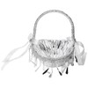 Wedding Flower Girl Basket Silver Hand Flower Basket Romantic Rhinestone