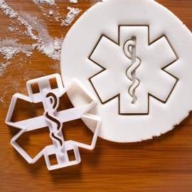 Bakerlogy EMS cookie cutter - paramedics ambulance emergency medical Rod of Asclepius