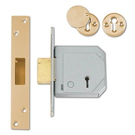 Union Locks 3G114E 5-Lever Mortice Deadlock C-Series 67mm Case - Brass