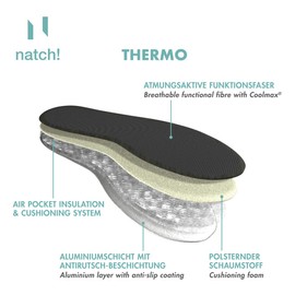 natch! Thermal Warming Sole for All Sports and Leisure Shoes, Multi-Colour, Size 45