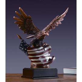 Eagle with American Flag Statue - Sculpture