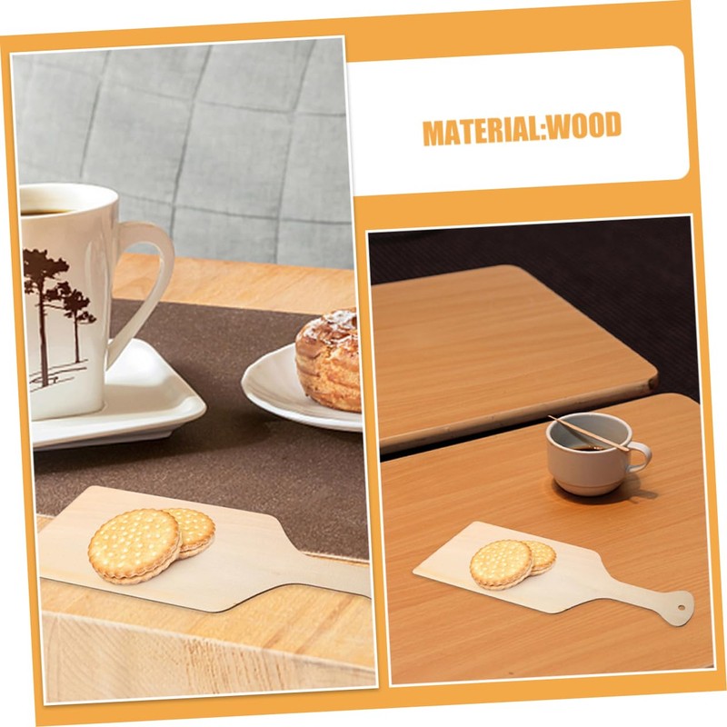 STOBAZA 10pcs Mini Wooden Chopping Boards with Handle Blank DIY