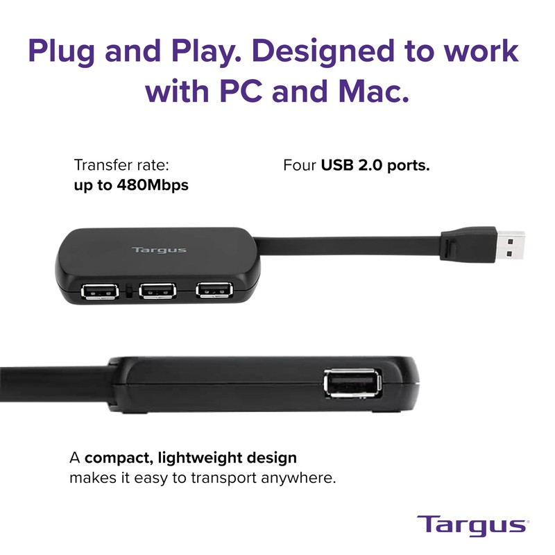 Targus Adaptador Multipuertos USB-A - Negro