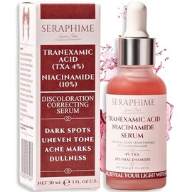 Ácido tranexámico TXA 4% + suero de niacinamida 10% – Suero corrector de decoloración con alfa arbutina, provitamina B5, punto oscuro de floretina, hi