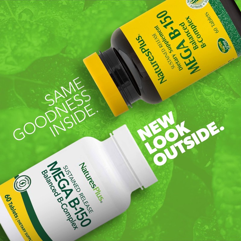 NaturesPlus Mega B-150 Complex - 90 Sustained Release Vegetarian Tablets